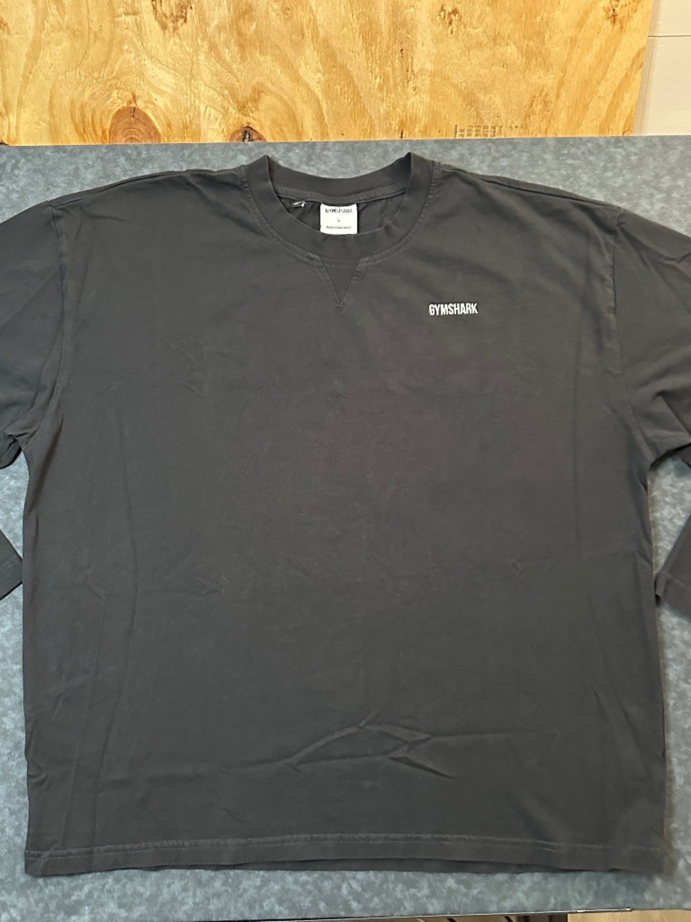 Gymshark Men's Black Long Sleeve Crew Neck T Shirt Size Large